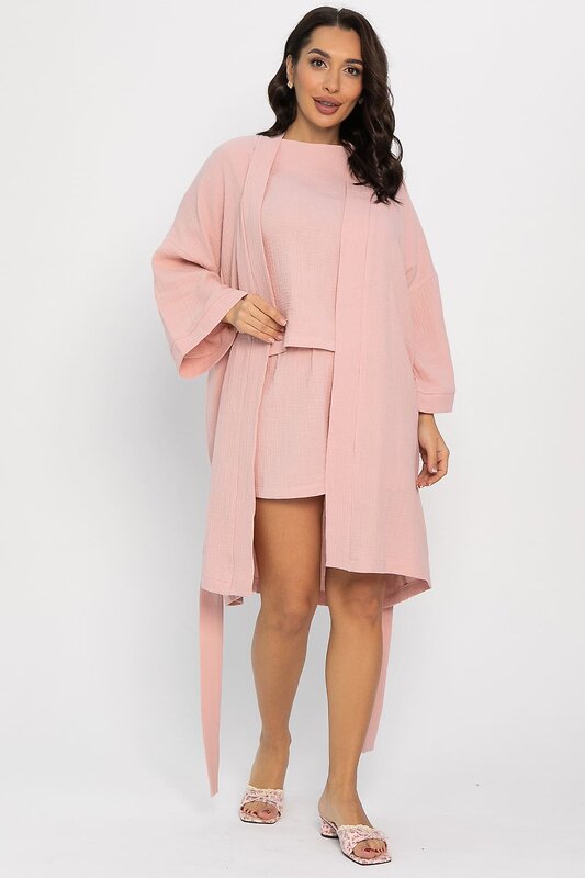 LT Collection Халат 565806 П14578-52М розовый