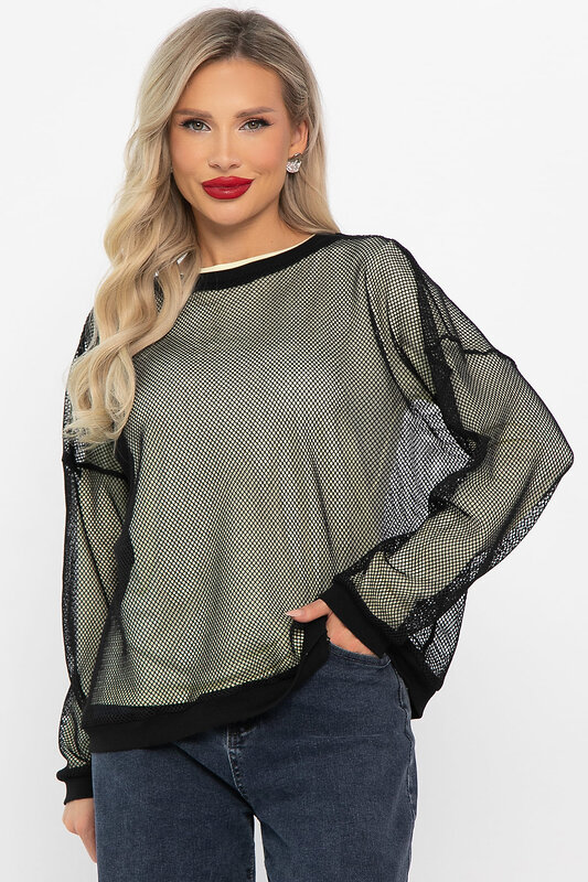 LT Collection Свитшот 566754 Б14711-5М черно-лимонный
