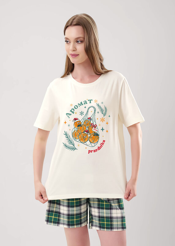 CLEVER Пижама 567212 LP15-1199/1 молочный/т.зелёный