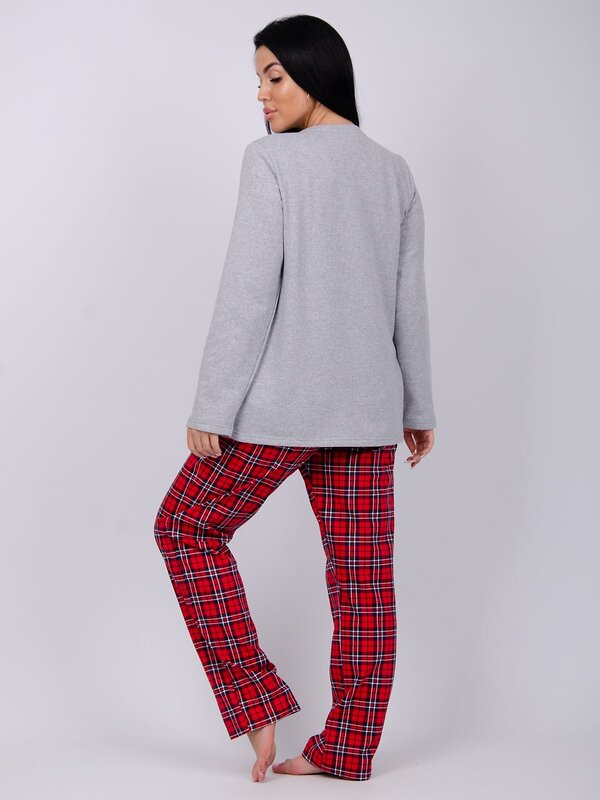 Malina Пижама 567941 3114 светло-серый меланж/красный
