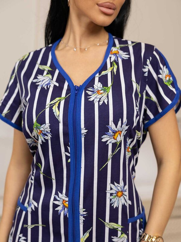 Текс-плюс Халат 567953 НФ-00245171 Индиго,белый