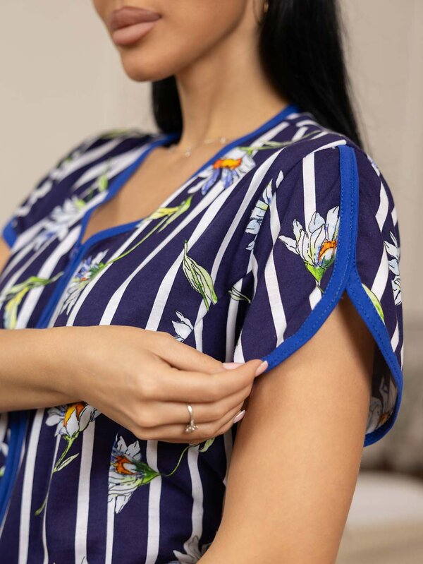 Текс-плюс Халат 567953 НФ-00245171 Индиго,белый