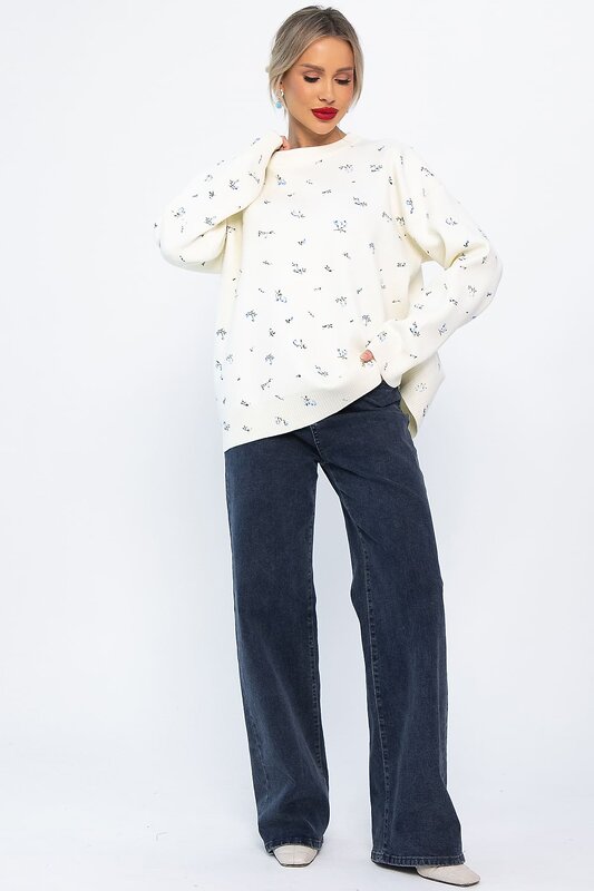 LT Collection Свитер 567993 Б14761-1М молочный