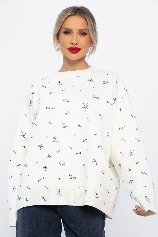 LT Collection Свитер 567993 Б14761-1М молочный