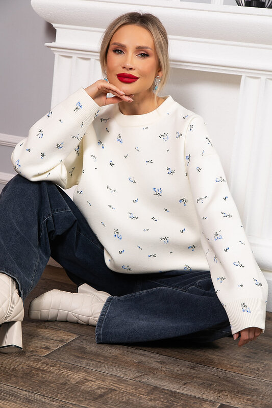 LT Collection Свитер 567993 Б14761-1М молочный