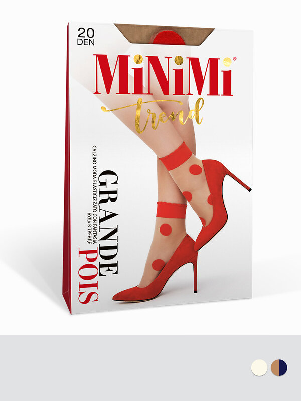 Minimi Носки 568025 calz. POIS GRANDE 20 носки (крупный горох) Caramello/Rosso (Бежевый)