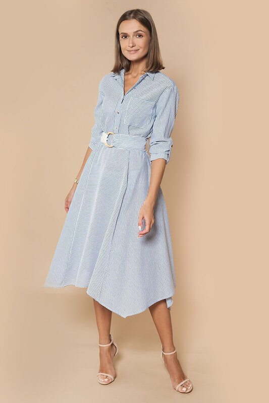 VILATTE Платье 568071 D22.451 белый-синий