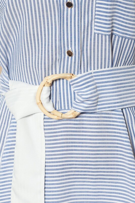 VILATTE Платье 568071 D22.451 белый-синий