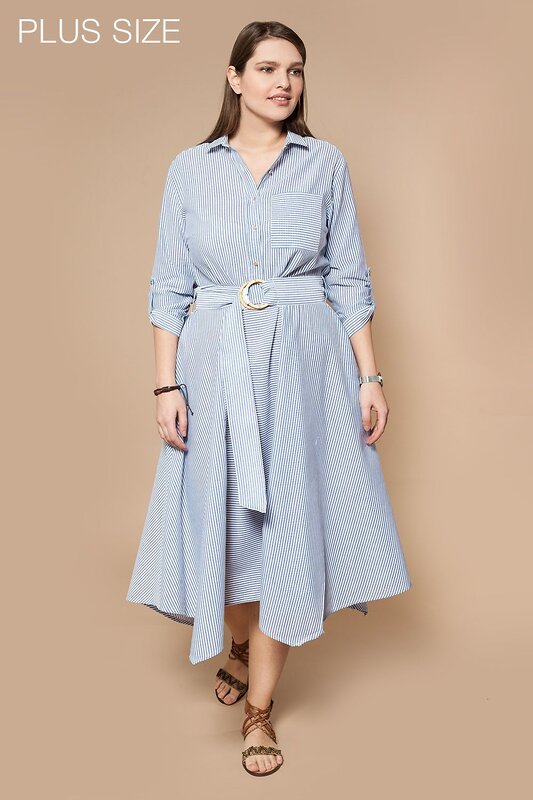 VILATTE Платье 568071 D22.451 белый-синий