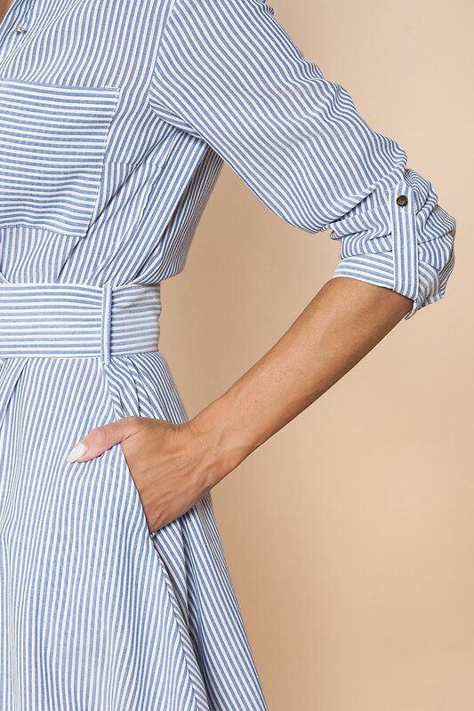 VILATTE Платье 568071 D22.451 белый-синий