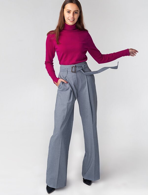 VILATTE Брюки 568096 D24.383 серый-синий