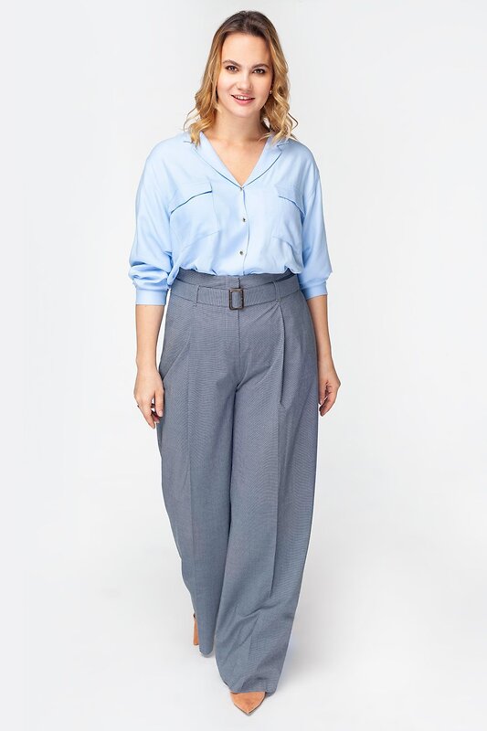 VILATTE Брюки 568096 D24.383 серый-синий