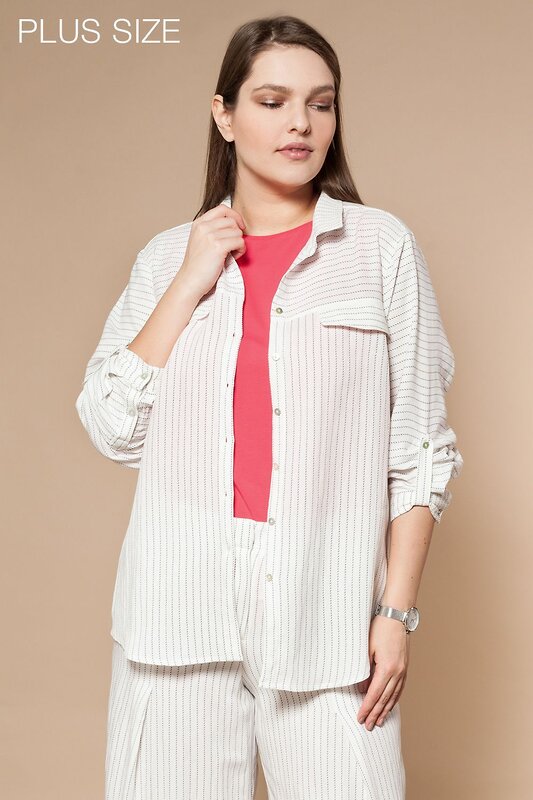 VILATTE Блузка 568114 D29.661 белый-синий