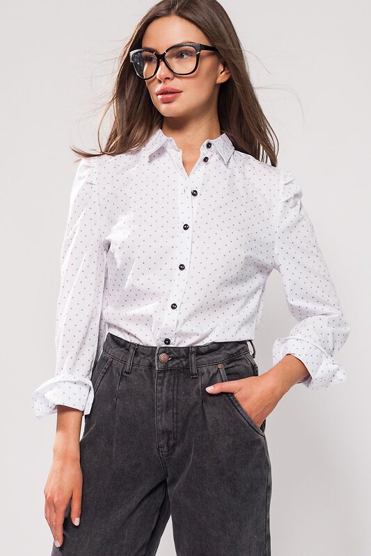 VILATTE Блузка 568119 D29.683 белый-синий