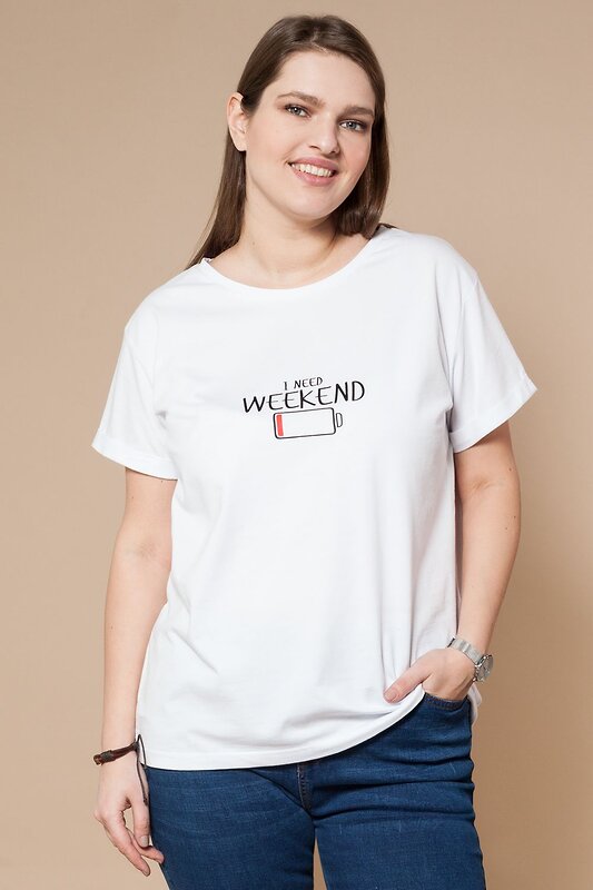 VILATTE Футболка 568156 D49.647 белый_I need weekend