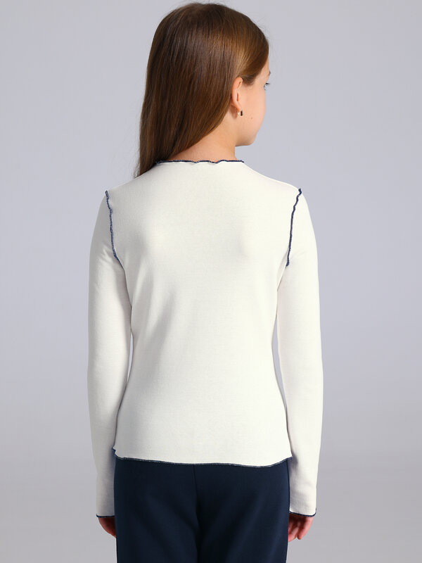 Апрель Лонгслив 568180 1ДДЛД4501200 сливки+темно-синий