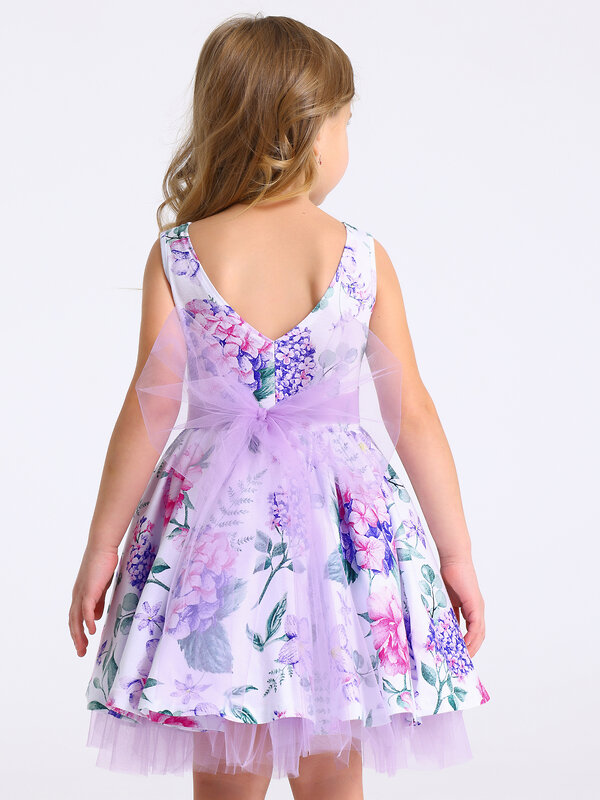 Апрель Платье 568200 1ДПБ4650001нс гортензия и сирень на белом+сиреневый