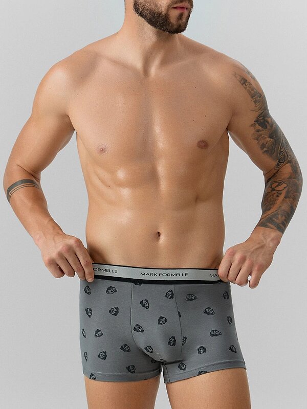 MARK FORMELLE Трусы 568234 411228 зубры на т.сером