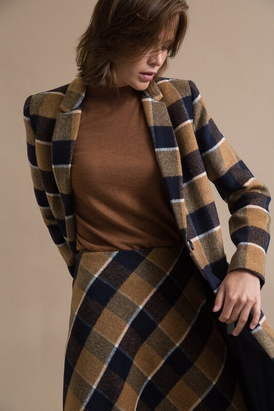 Emka Fashion Пальто 93836 R026/myrmyr коричневый, синий, бежевый
