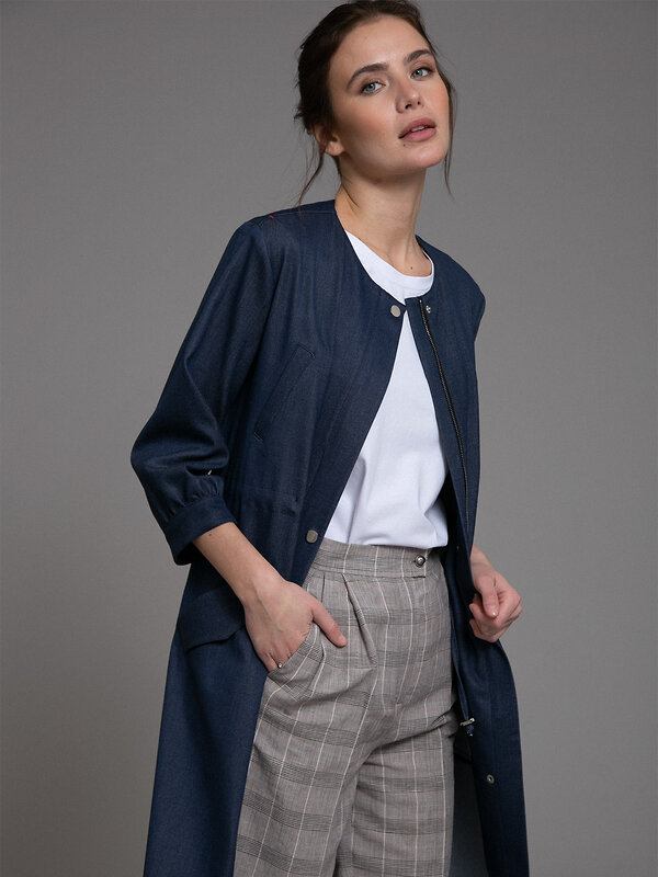 Emka Fashion Плащ 93983 T002/rayona синий