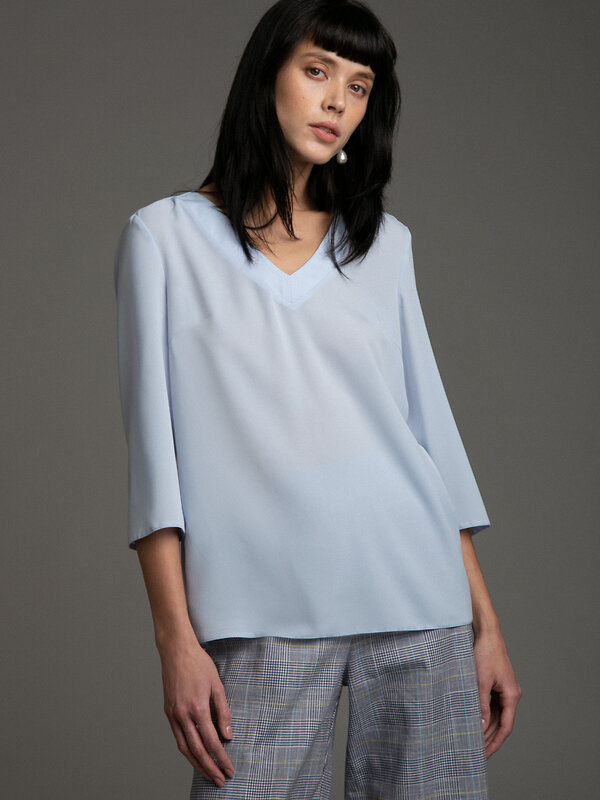 Emka Fashion Блузка 94607 B2502/lubomila голубой
