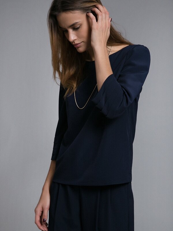 Emka Fashion Блузка 94609 B2501/nitesa темно-синий