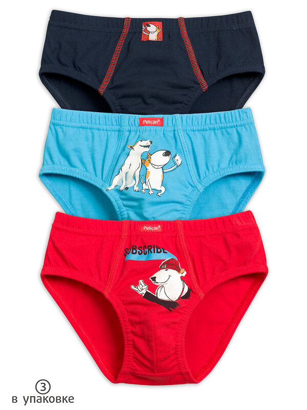 PELICAN Трусы 132386 BULB3194(3) Красный/голубой/темно-синий