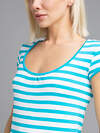 Gatta Футболка 232662 TEE DONNA STRIPES turchese/white gtt