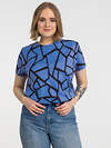 Апрель Футболка 239729 1ЖДФК3174001н голубая мозаика на черном