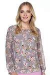RISE Блузка 250248 4130-24/02 Нежно-сиреневый, белый