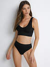 JS Omsa Топ 284527 БOmD S Lurex Wafle 1142-03SS на широких бретелях nero/lurex