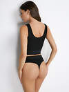 JS Omsa Майка 284533 БOmD S Lurex Wafle 1242-03SS на широких бретелях укороченная nero/lurex
