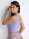 JS Omsa Майка 284535 БOmD S Lurex Wafle 1242-03SS на широких бретелях укороченная lilla/lurex