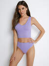 JS Omsa Майка 284535 БOmD S Lurex Wafle 1242-03SS на широких бретелях укороченная lilla/lurex