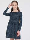 Апрель Платье 290338 1ДПД4017001н белые пятнышки на темно-синем