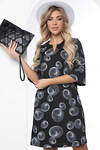 LT Collection Платье 398553 П8793 чёрный меланж с принтом