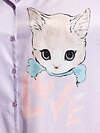 Omsa Рубашка 465967 OmD 0617D CATS Рубашка пижамная OVERSIZE (спущенный рукав 3/4) Bianco (Белый)