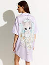 Omsa Рубашка 465968 OmD 0617D CATS Рубашка пижамная OVERSIZE (спущенный рукав 3/4) Lilla (Фиолетовый)