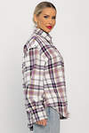LT Collection Рубашка 556563 Б14253-30М Фиолетово-бежевый