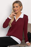 LT Collection Пуловер 561099 Б14324-12М Бордовый