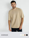 Omsa Футболка 561285 OmT_U 1302 Футболка мужская OVERSIZE, CO Beige (Бежевый)