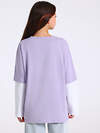 Апрель Лонгслив 563136 1ДДЛД4586001 светло-сиреневый+белый
