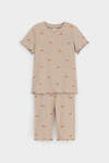 CROCKID Пижама 564973 К 1632 темно-бежевый, медвежонок