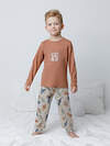 CROCKID Пижама 565013 К 1606 кофейный мусс, цветные динозавры