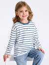 Апрель Лонгслив 568321 1ДДЛД4895001н полоска белый+синий+темно-голубой325 / Три сердечка вышивка