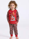 Апрель Пижама 568844 2ЯДБ4815804н красный+белые снежинки на красном / Белочка с конфеткой