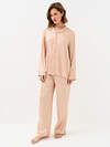 Omsa Пижама 569167 OmD 0231D LINE Пижама жен. (Рубашка+Брюки жаккард), PL Rosa Cenere (Розовый)