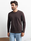 Omsa Лонгслив 569191 OmT_U 1631 Лонгслив мужской прямого кроя, CO+EL Marrone (Коричневый)