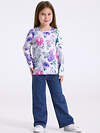 Апрель Лонгслив 569736 1ДДЛД3568001н гортензия и сирень на белом