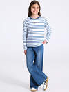 Апрель Лонгслив 569740 1ДДЛД4896001н полоска белый +синий